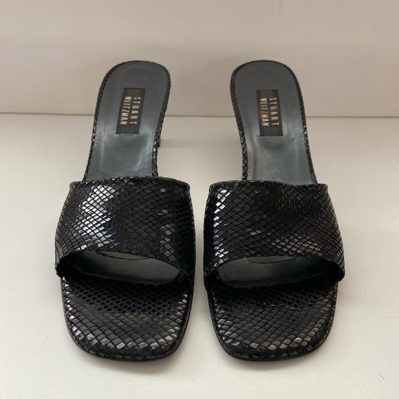 Stuart Weitzman Rectangular Block Heel Sandals - Picture 2 of 9